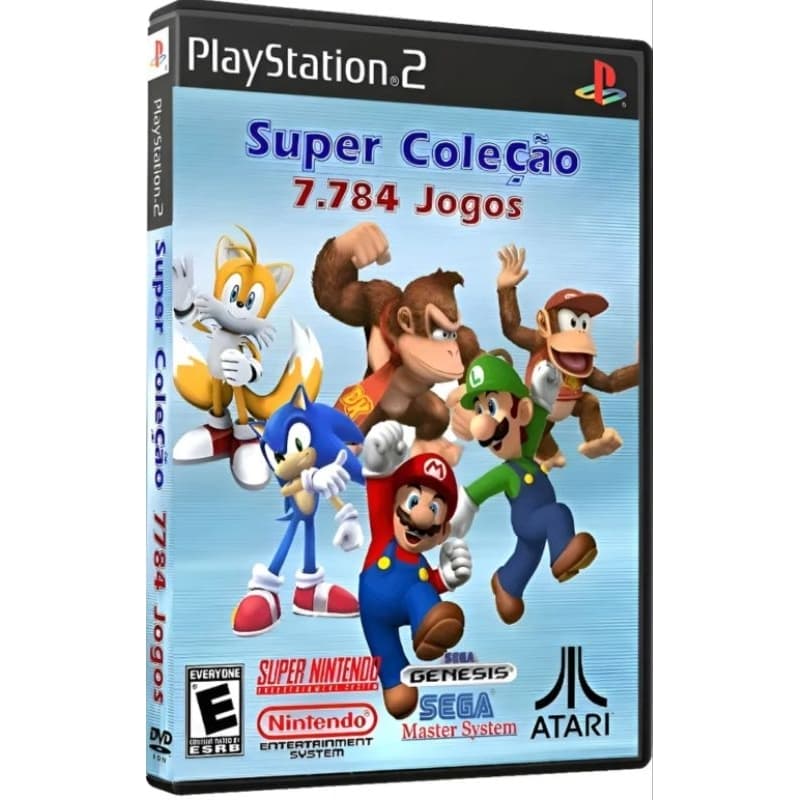 Coleção retro 7784 games 5 consoles ps2 game station