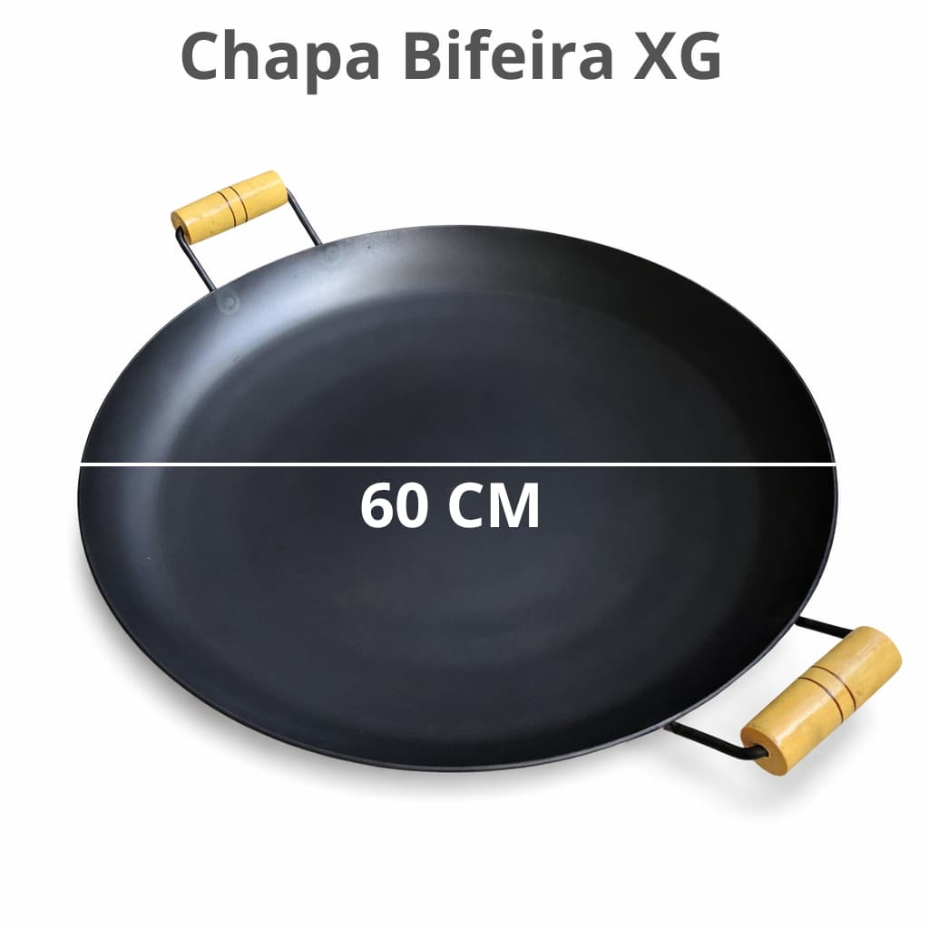 Disco Chapa de Arado Bifeira Aço Reforçado com Alças de Madeira - XG