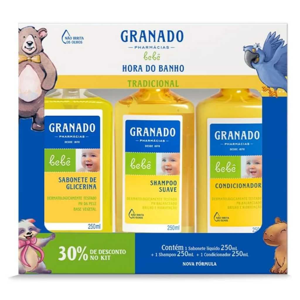 Kit Bebê Hora Do Banho Tradicional - Granado 3 x 250ml