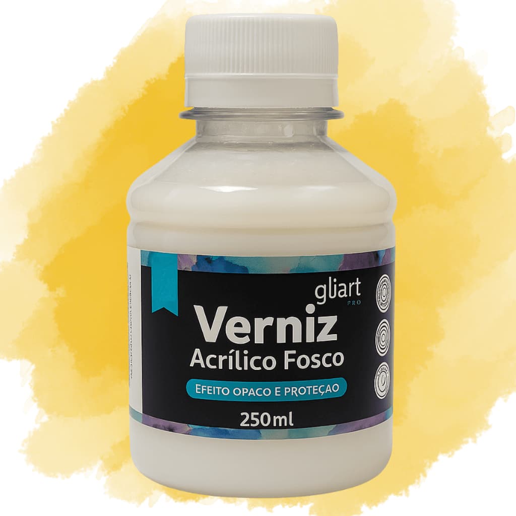 Verniz Acrílico Fosco Incolor Base Água 250ml Gliart Para Artesanato Madeira Gesso Tela Pintura