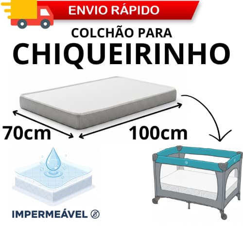 Colchão Para Berço Desmontável 100x70 Impermeável D18 – Confortável, Impermeável, Antiácaro e Antialérgico
