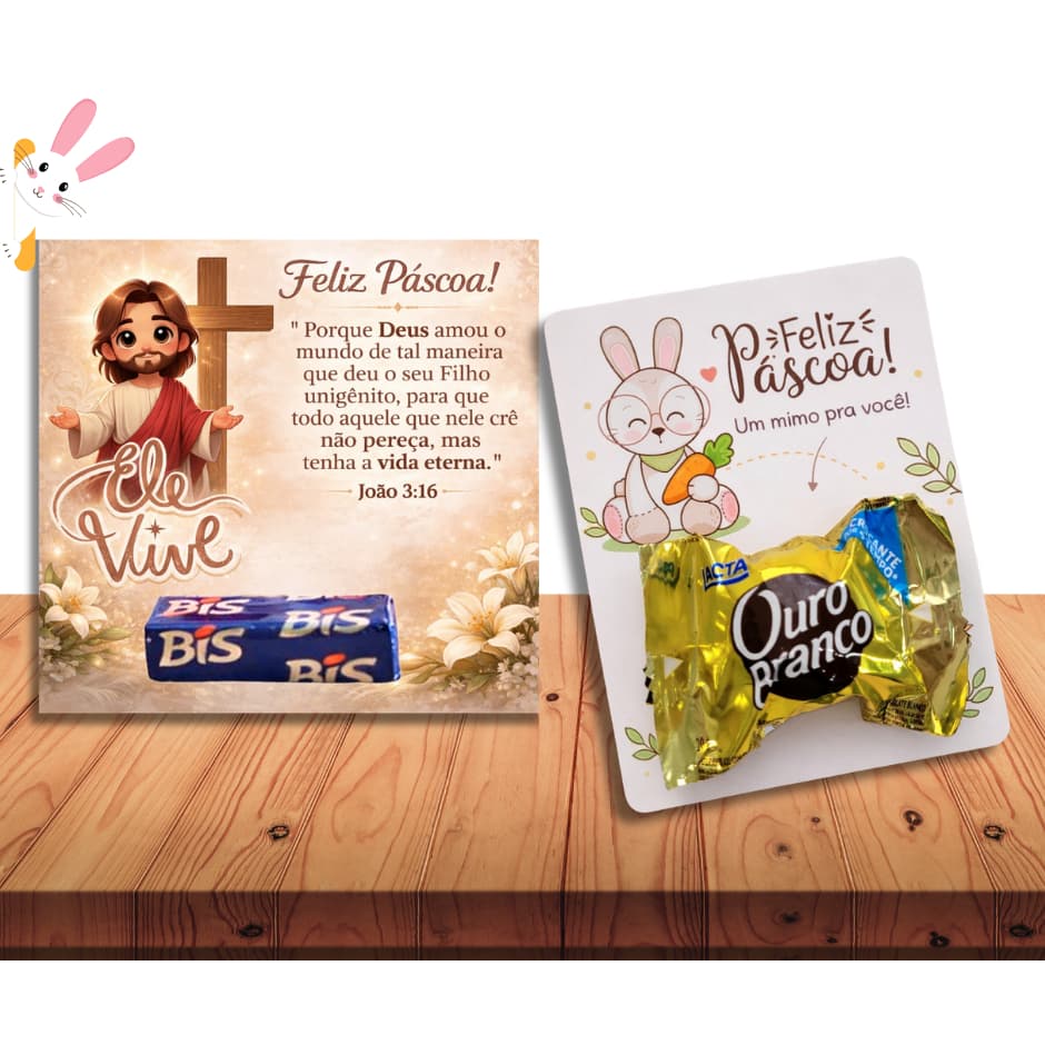 50  cartão para mimo páscoa ( bombom /chocolate ) NÃO ACONPANHA CHOCOLATE