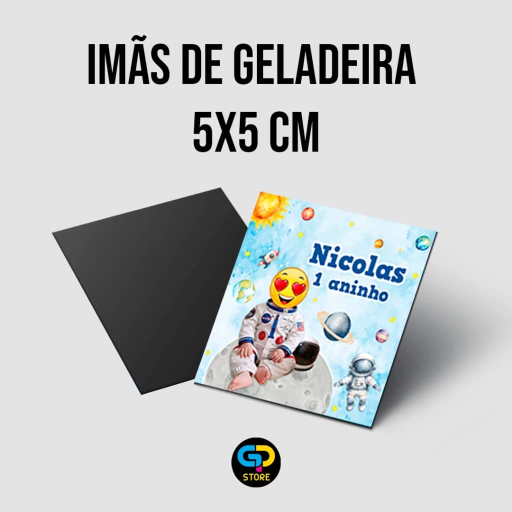 Imã de Geladeira Personalizados Laminados 5x5cm - Lembrancinha de Aniversário / Casamento / Formatura / Comércio