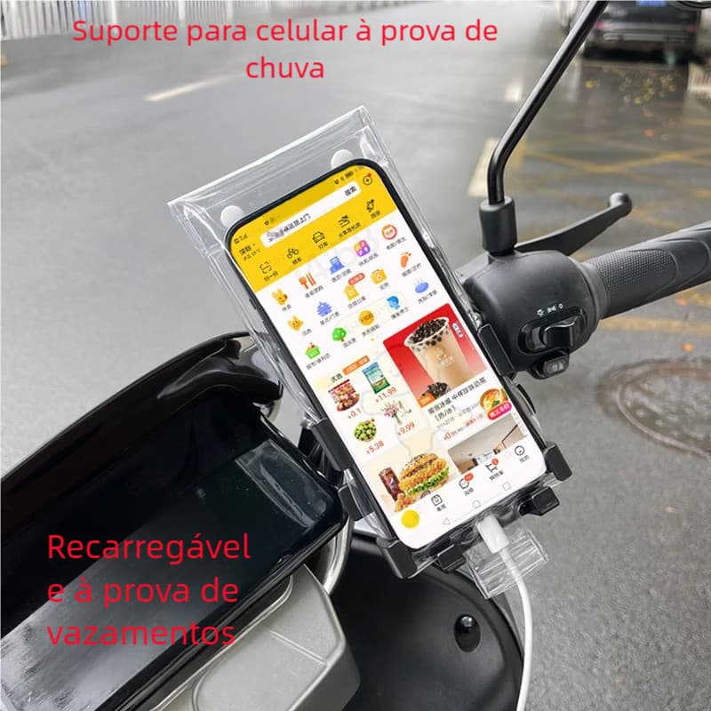 Protetora de Telefone Recarregável - Bolsa À Prova D'água Bateria Integrada Tela Sensível