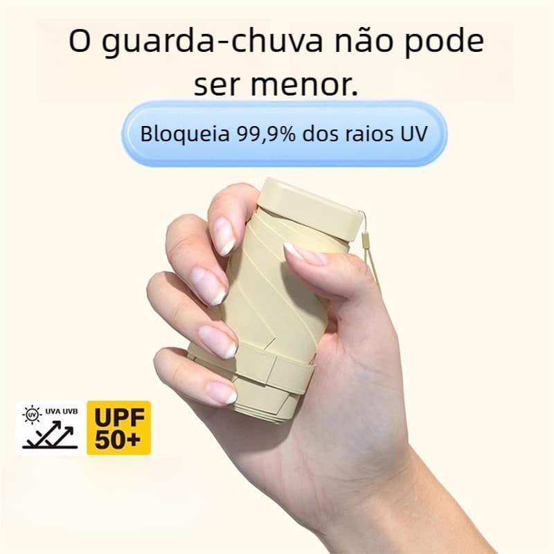 Mini Guarda Chuva Cápsula Portátil 6-Bone UPF50+ Praia MDL01