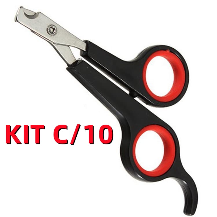 Kit C/10  Tesoura De Unha Pet  Profissional, Tesoura Cortador De Unha De Cachorros