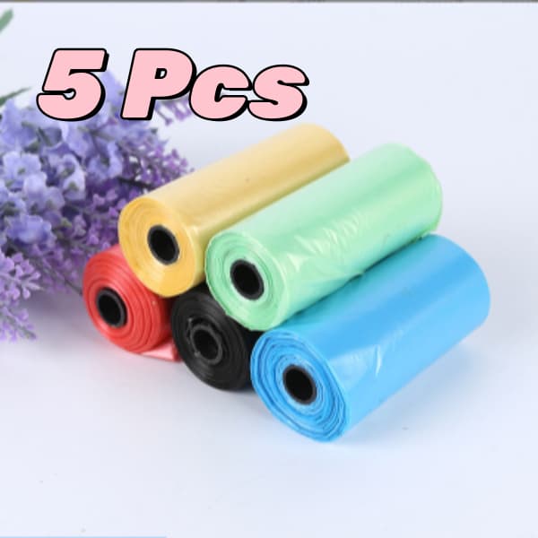 5 Refil Cata Coco Sacolas 75 Saquinhos Biodegradável Prático Rolo Saquinho Promoção