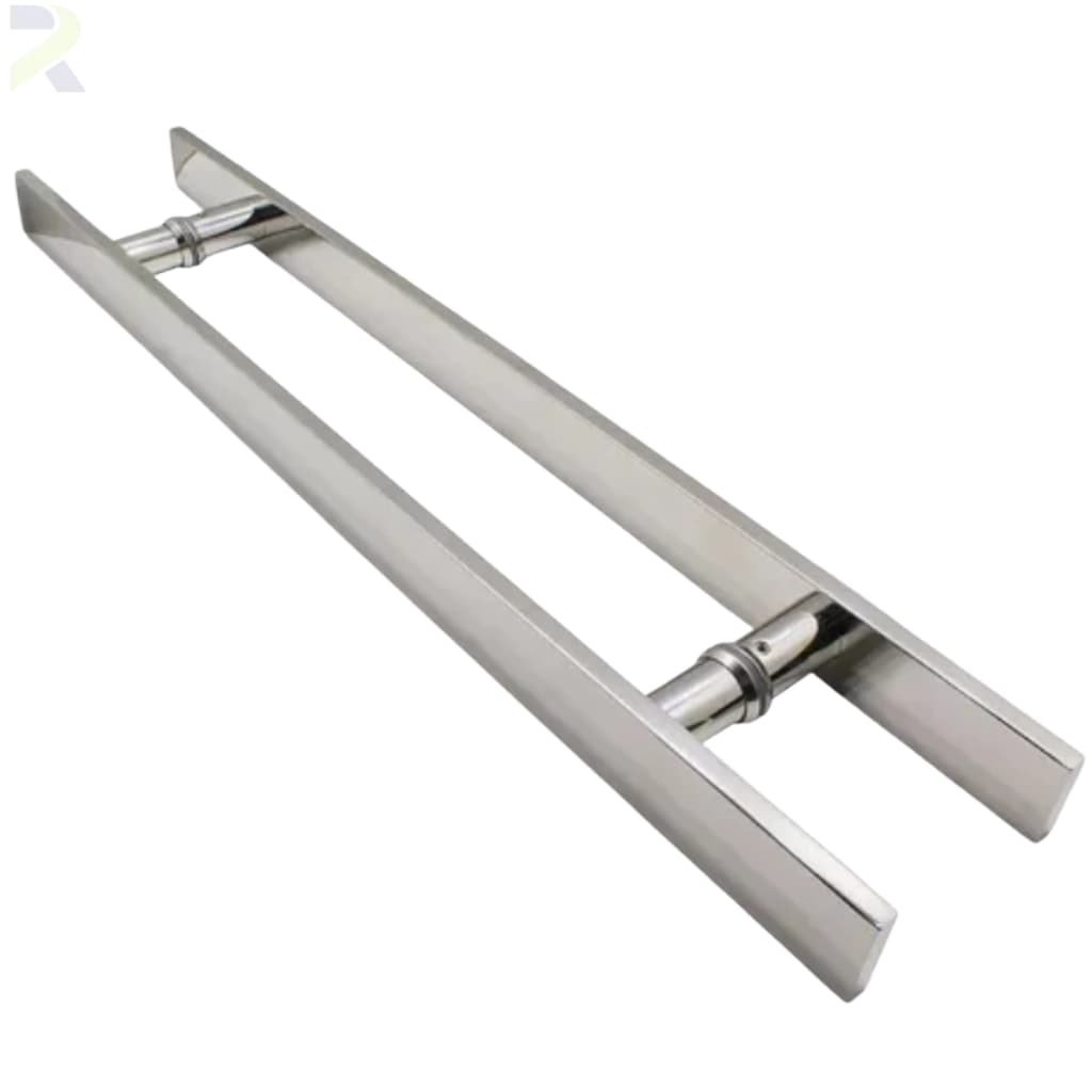 Puxador Alumínio Para Porta Vidro ou Madeira ou Pivotante Barra Chata 30cm á 60cm Comprimento