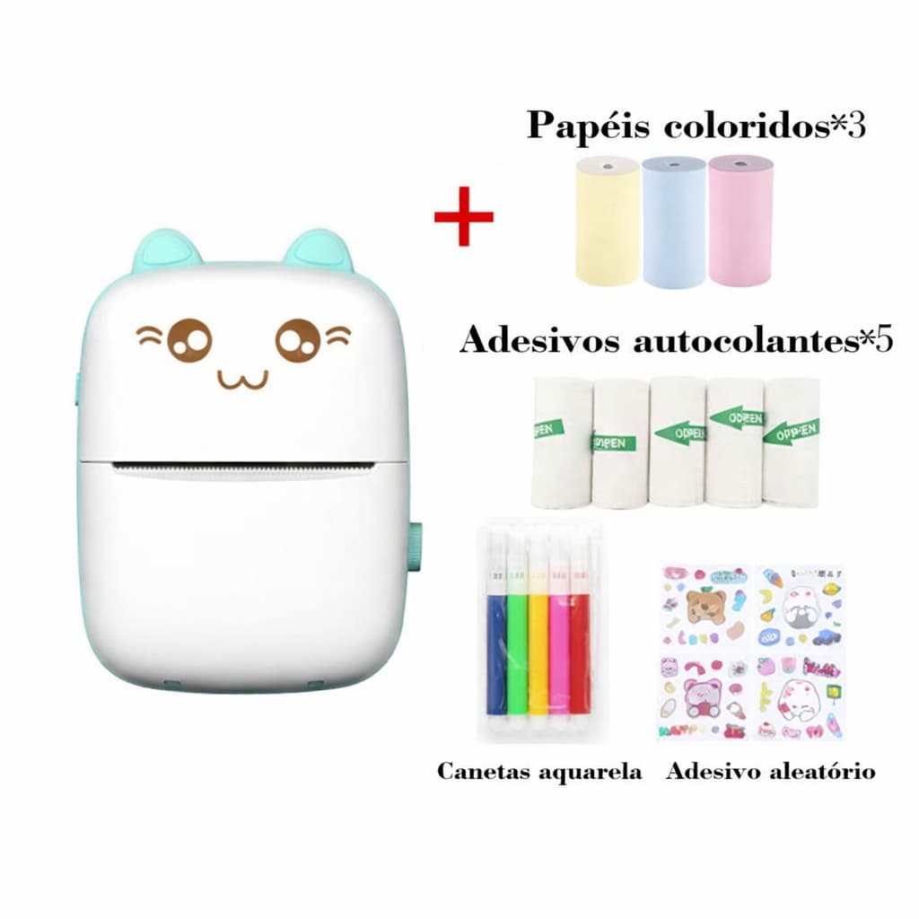 Mini Impressora Térmica Portátil sem Fio Bluetooth Compatível com Android/iOS  Térmico para Fotos e Desenhos