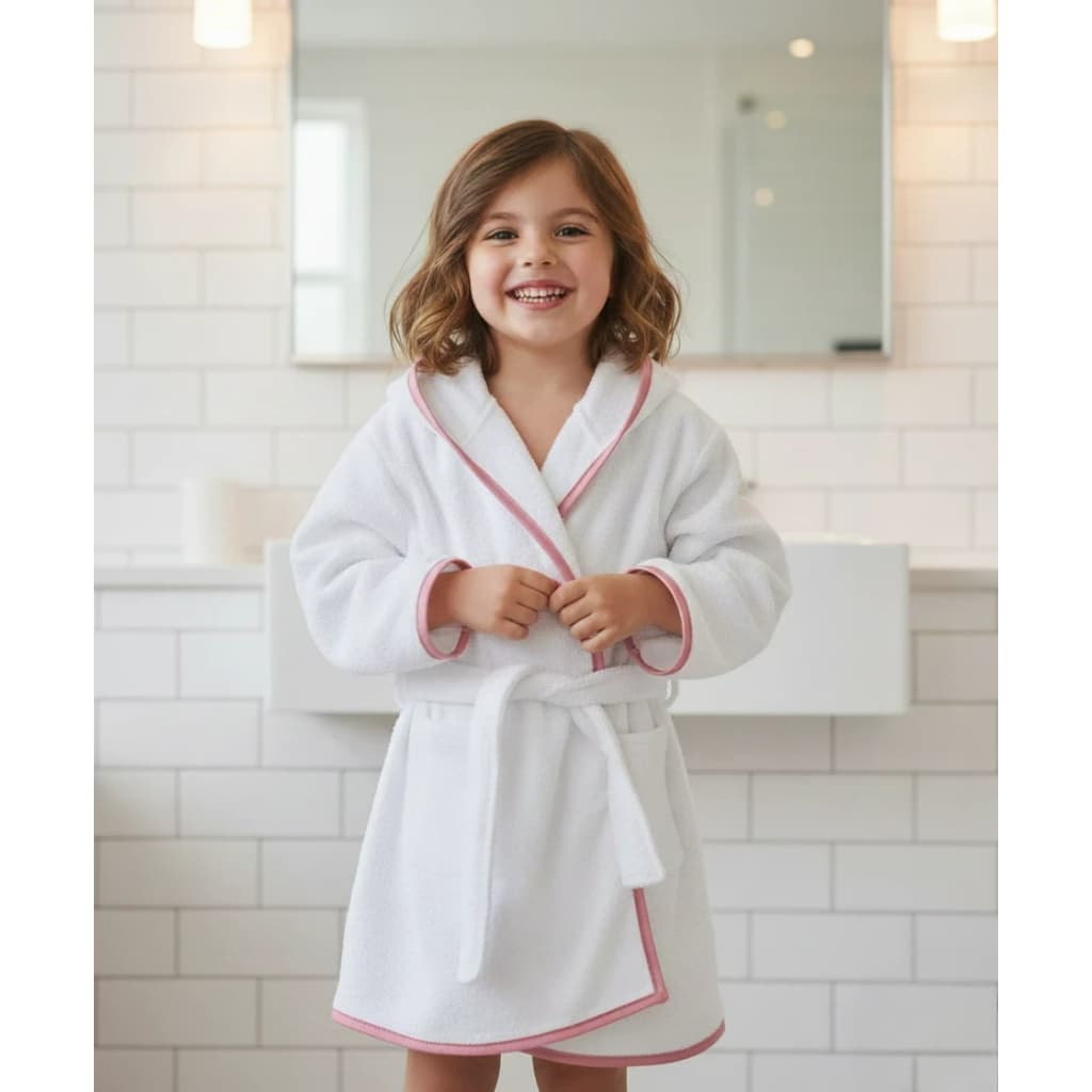 Roupão Banho Praia e Piscina Infantil c Capuz  Menina e Menino Poliéster e Poliamida Atoalhado