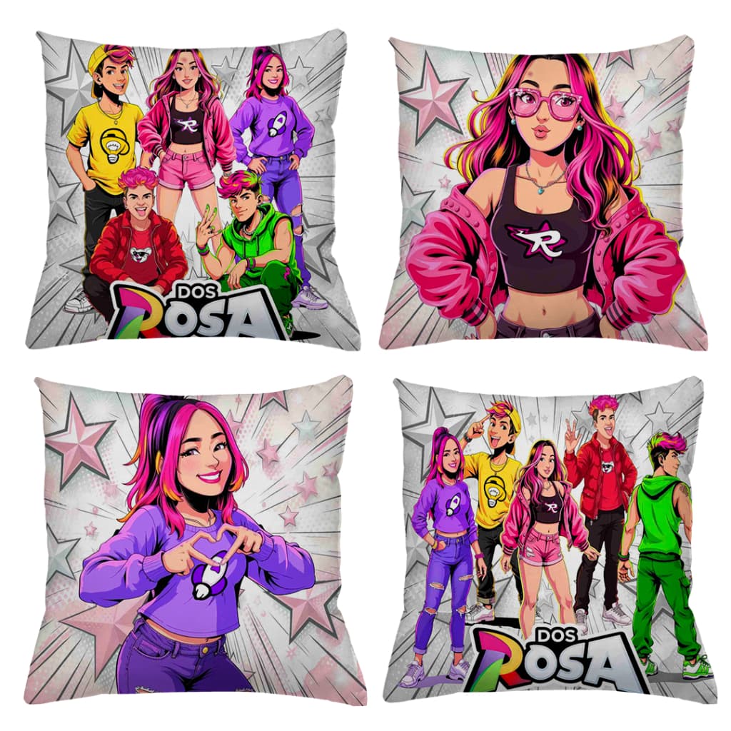 KIT 4 CAPAS DE ALMOFADA DOS ROSA EMILLY VICK TAMANHO 45X45