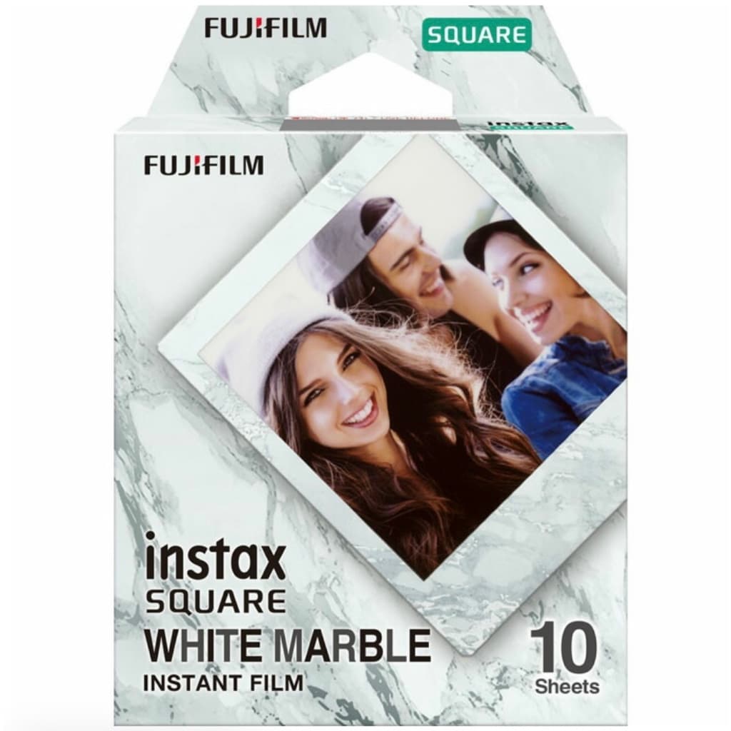 Câmera De Filme Instantâneo Fujifilm Square Type instax SQ White Marble WW1 (Diretamente Do Japão)