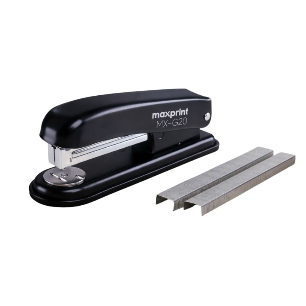 Grampeador metal + 5.000 grampos 26/6 Galvanizados Escritório Escolar