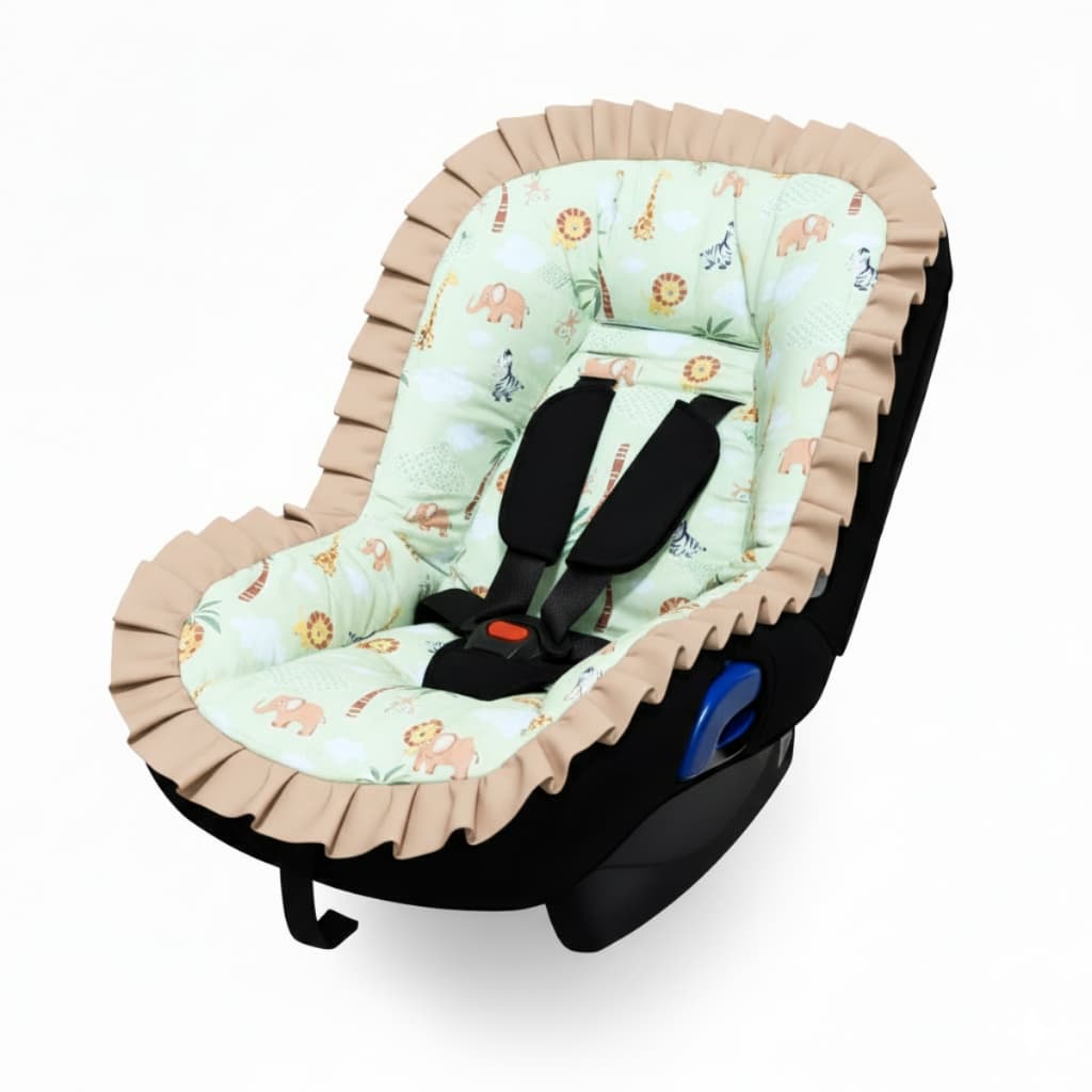 Capa Bebe Conforto Acolchoada Estampada Menino Menina 100% Algodão com Passagem Para Cinto