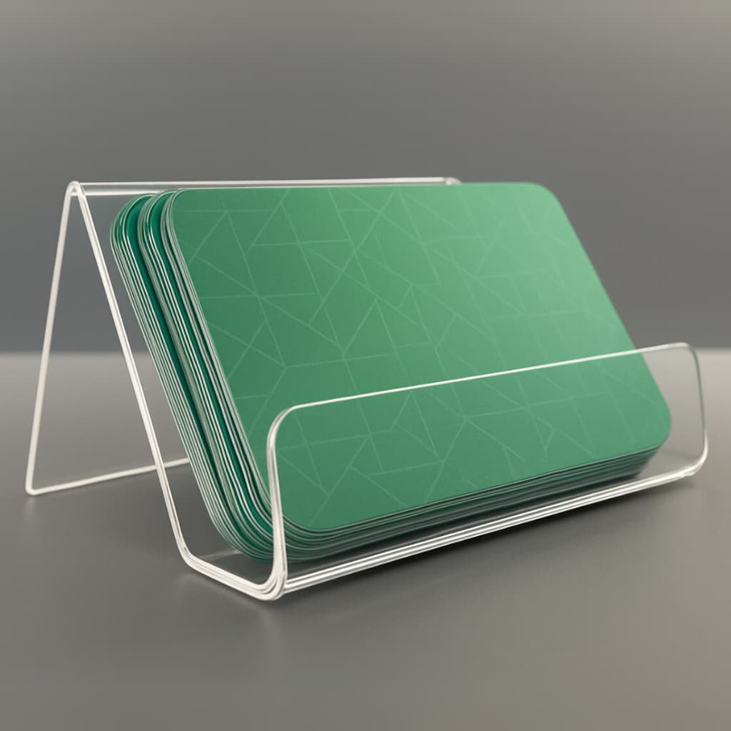 Porta Cartão de Visita em Acrílico Transparente Display de Mesa Profissional