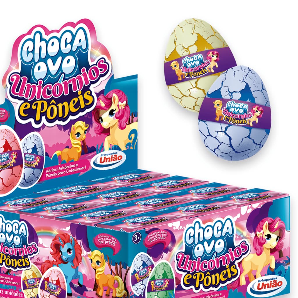 Choca Ovo Unicórnios e Pôneis Surpresa – Brinquedo Infantil Mágico Colecionável 3+