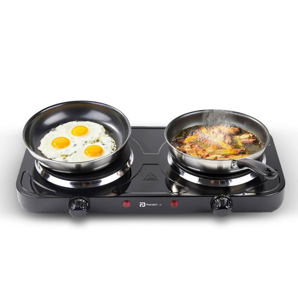Fogão Fogareiro Elétrico Portátil Camping Inox 2 Bocas 2000W 5 Temperaturas 110V/220V Panda Plus