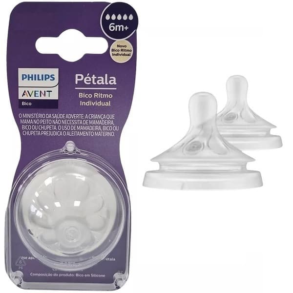 Bico Mamadeira AVENT Petala Nº6 6M+ 2 Unidades SCY966/02