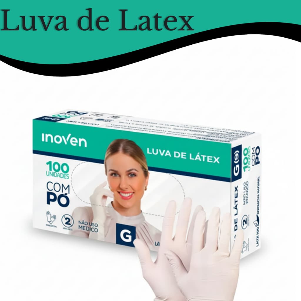 Luvas Látex Descartável Procedimento Com Pó 100 Unidades - Inoven