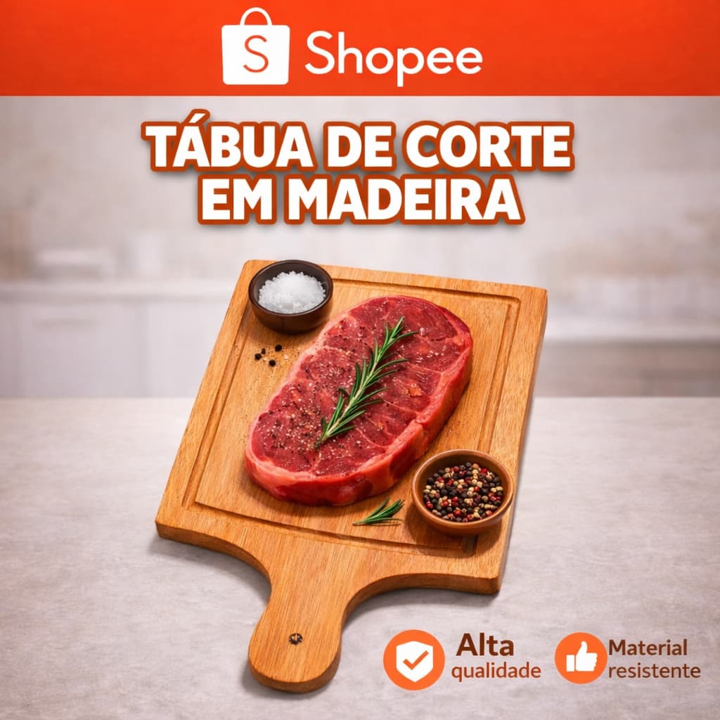 Tábua de Carne Rústica Eucalipto Cabo Esculpido