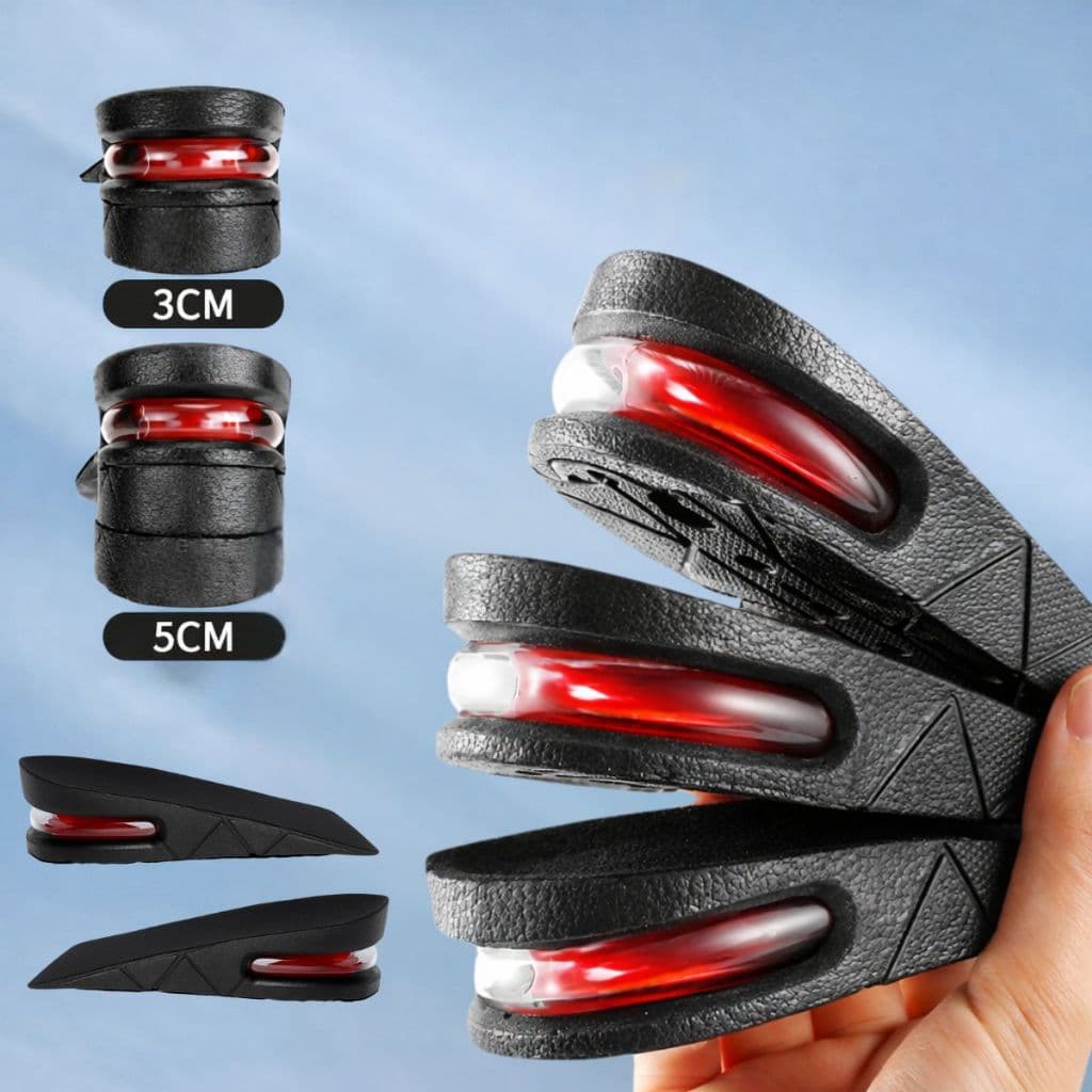 Kit Pares Palmilha Aumenta Altura Até 5cm Compensatória Amortecedor Tamanho Ajustável