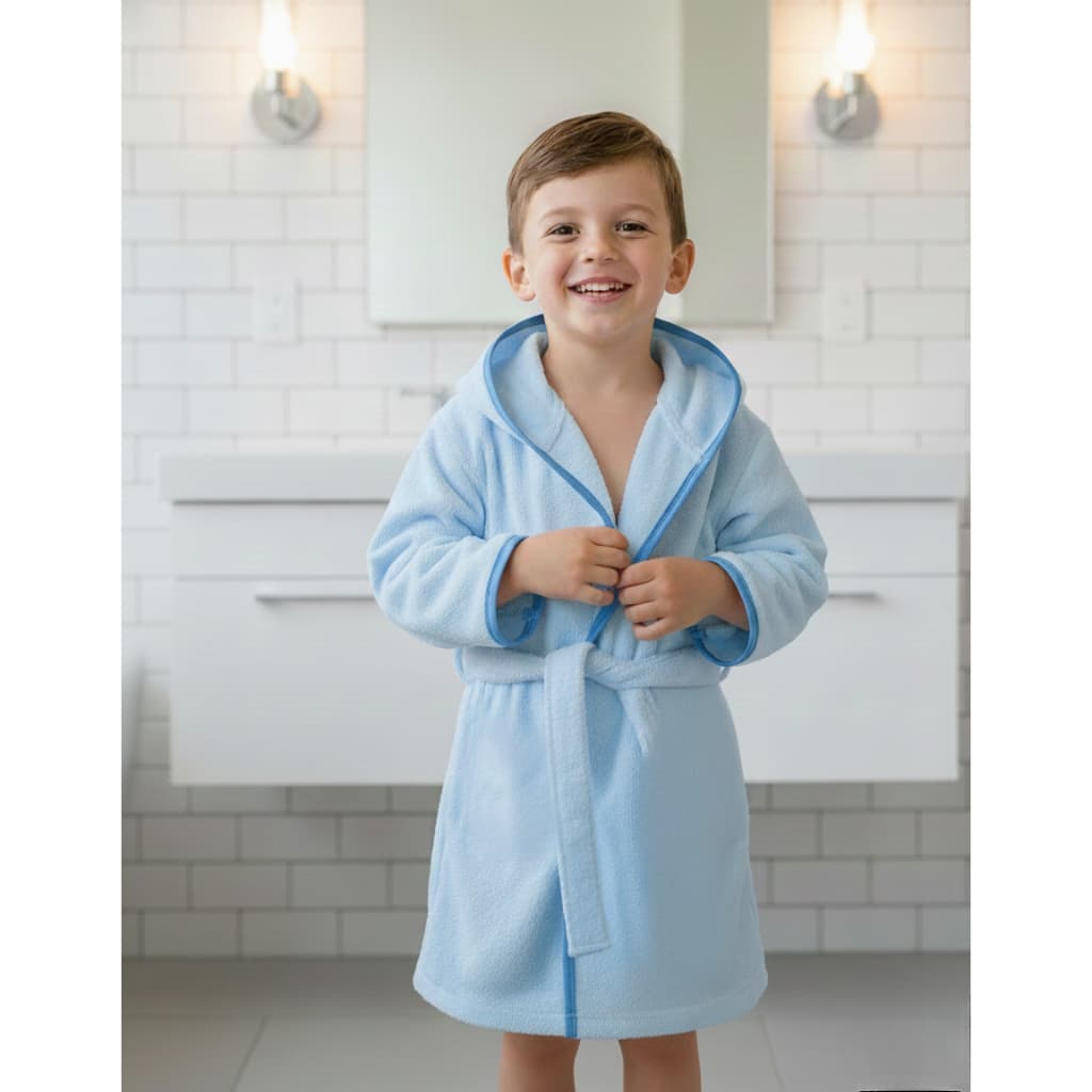 Roupão de banho saída de praia e Piscina Menino e Menina Poliéster Atoalhado