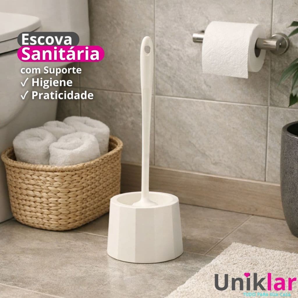 Escova Para Vaso Sanitário Com Suporte Base Higiênica Banheiro