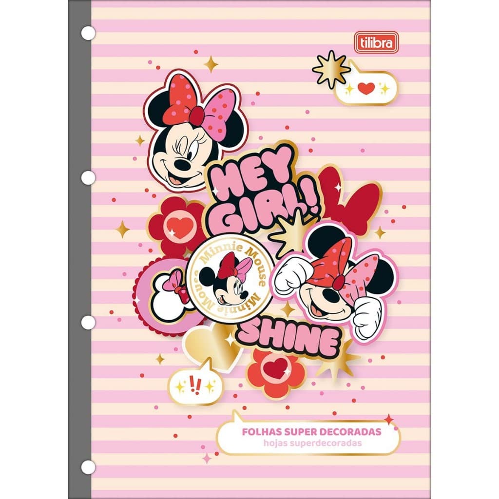 Refil para Fichário Universitário Minnie 80 Folhas - Tilibra