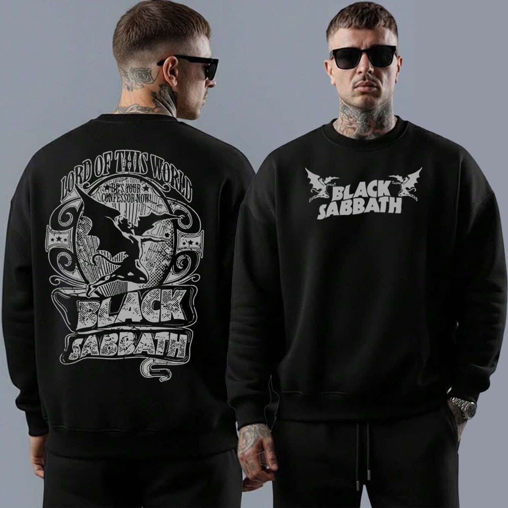 Moletom gola careca masculino blusa em algodão black sabbath lord of this world confessor rock