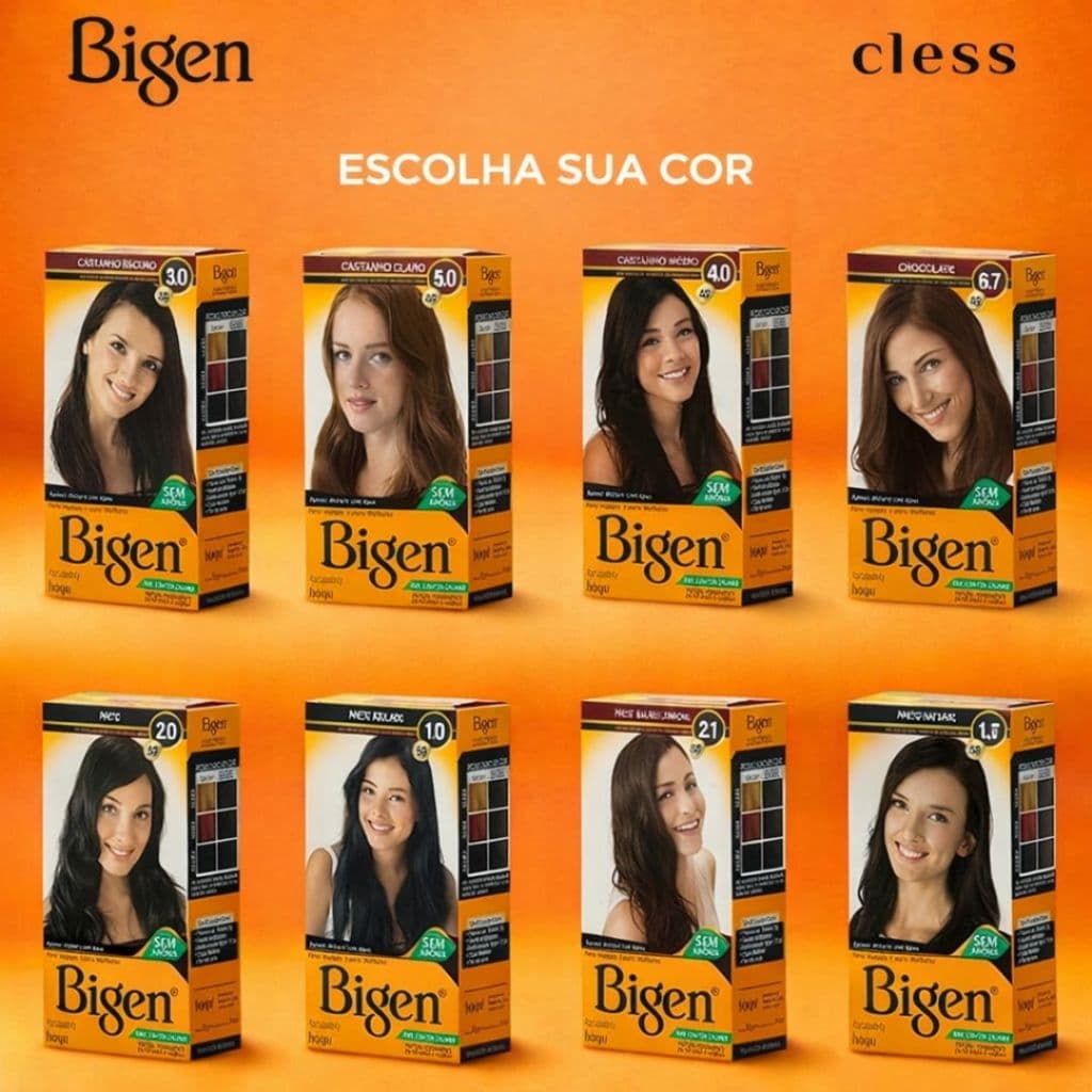 Bigen Tintura Permanente Em Pó Para O Cabelo - Escolha a Sua - Cless
