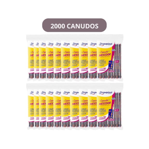 Canudo Colher Mexedor PRETO Strawplast - Para Drinks Batida Caipirinha 500 / 1000 / 2000 Unidades