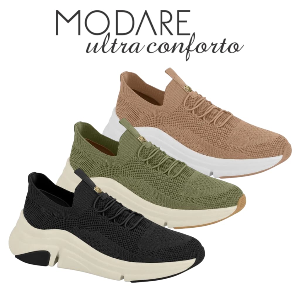 Tênis Modare Feminino Ultra Conforto Ortopédico Calce Fácil