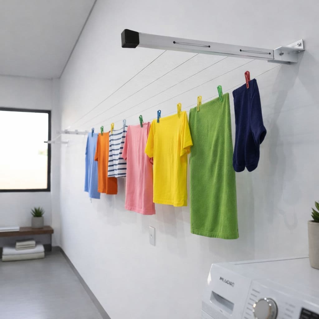 Varal dobravel de Parede o Mais Resistente da Categoria Até 80 Kg Dobrável 2 Hastes Premium