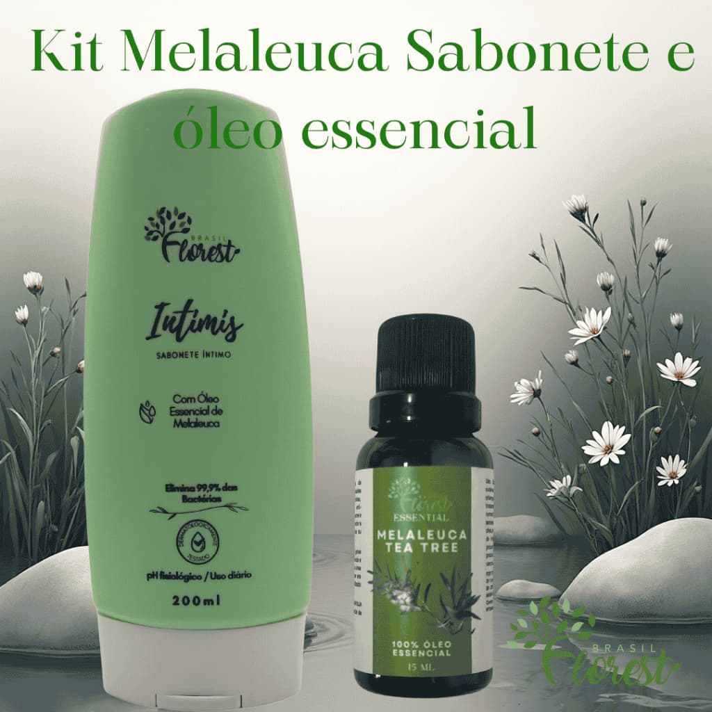 KIT ÓLEO ESSENCIAL DE MELALEUCA E SABONETE INTIMO DE MELALEUCA FLOREST BRASIL