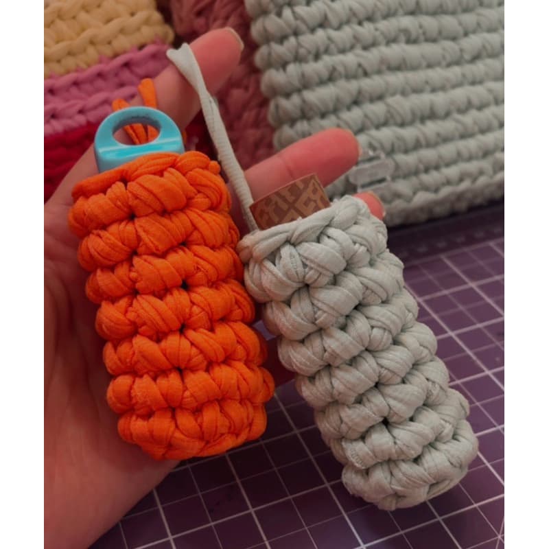 porta gloss em crochê - fio de malha