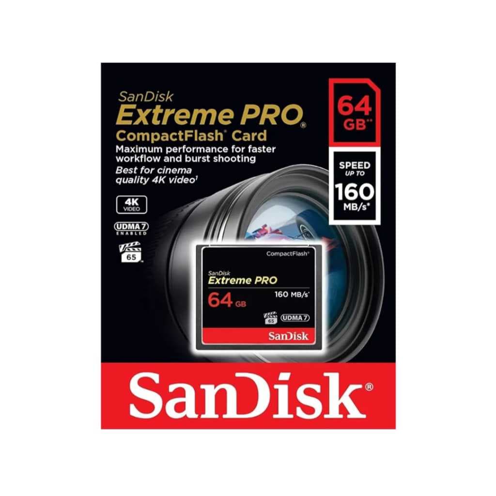 Cartão de Memória Compact Flash Sandisk Extreme Pro 64GB 160MB/s