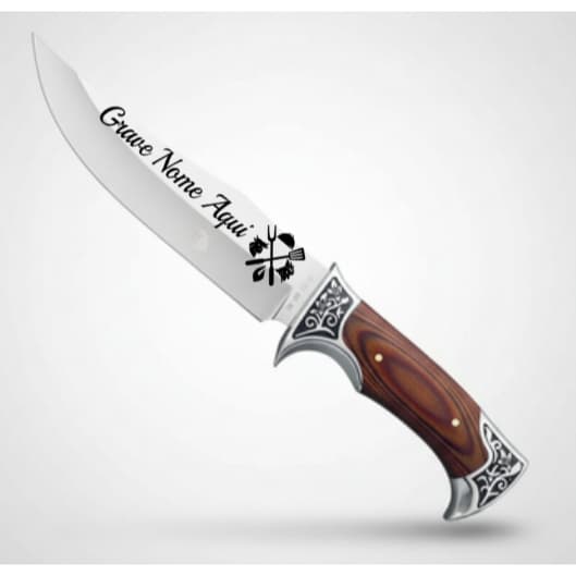 Faca Personalizada De Caça Pesca Churrasco Luxo com seu Nome Gravado