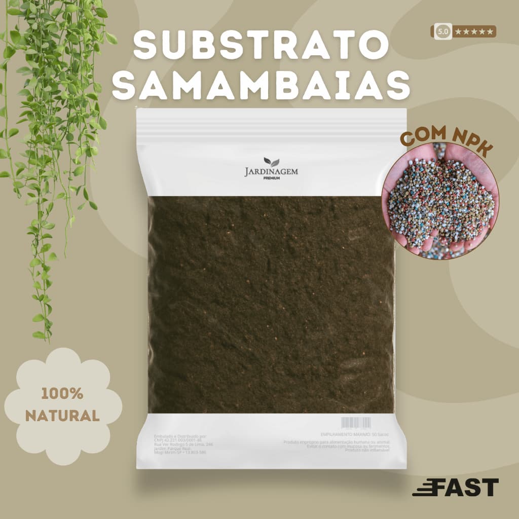 Substrato para Samambaias + NPK 5Kg Rico em Nutrientes para Folhagem Verdinha e Saudável