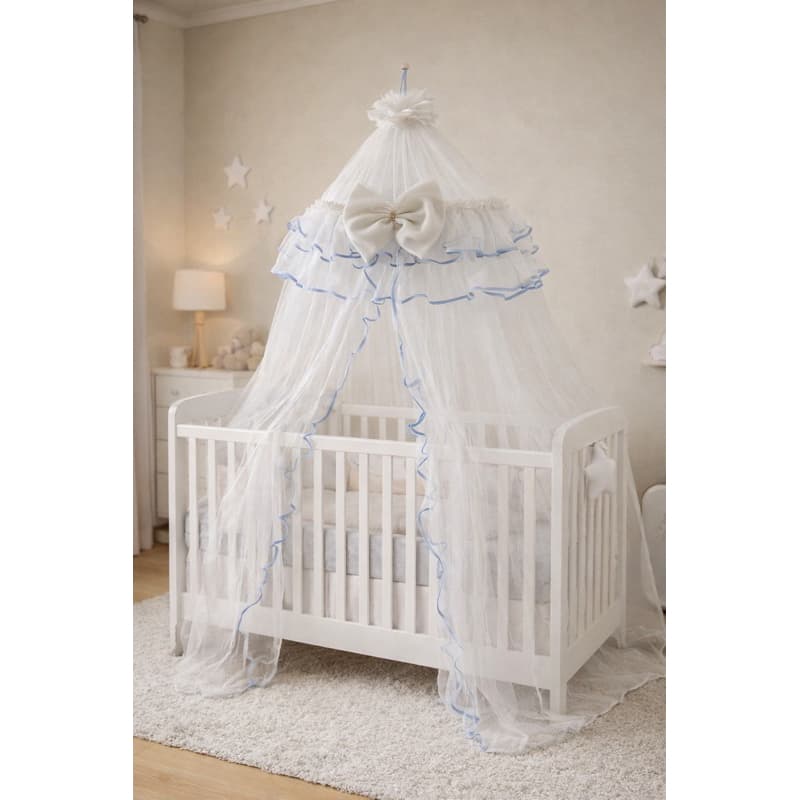 Mosquiteiro de Teto para Berço Renda Micro Furos Proteção para seu Bebê (mosquiteiro de berço)