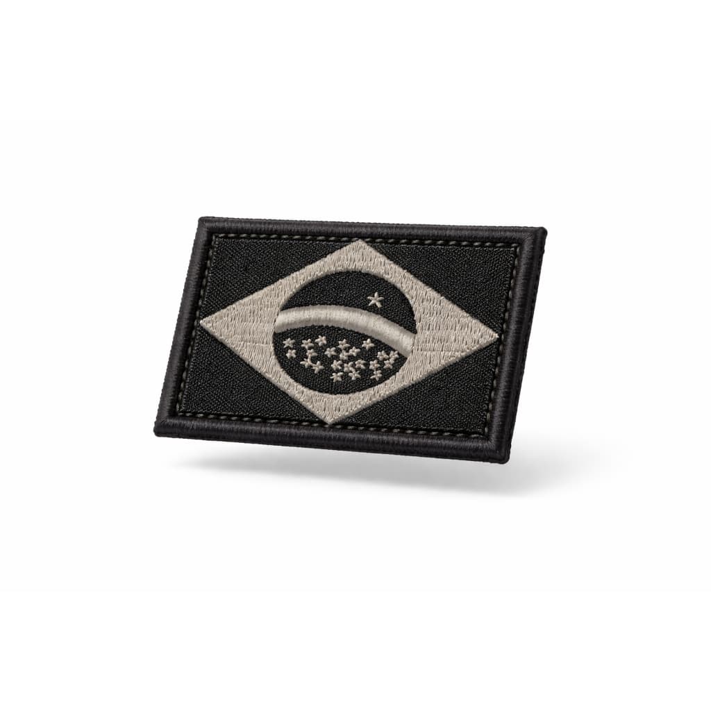 Patch Bordado Termocolante ou Fecho de Contato - Bandeira Brasil Negativa