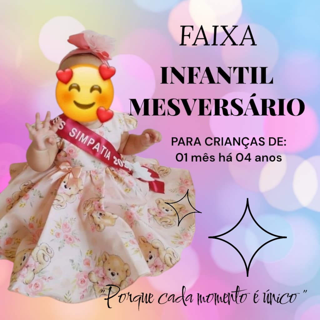 FAIXA personalizada INFANTIL/MÊSVERSARIO/BEBÊ/CRIANÇAS/FESTA
