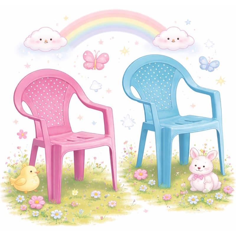 Cadeira Cadeirinha infantil rosa ou azul plástico promoção