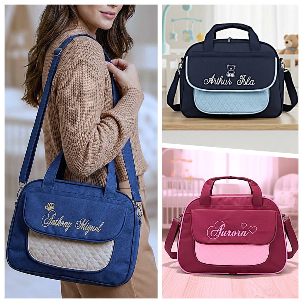 Bolsa Pequena Personalizada bebê menino ou menina (Queima de Estoque)