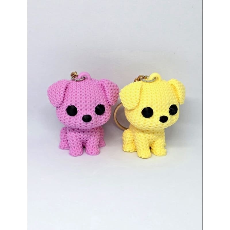 Chaveiro cachorrinho estilo crochê - impressão 3D.