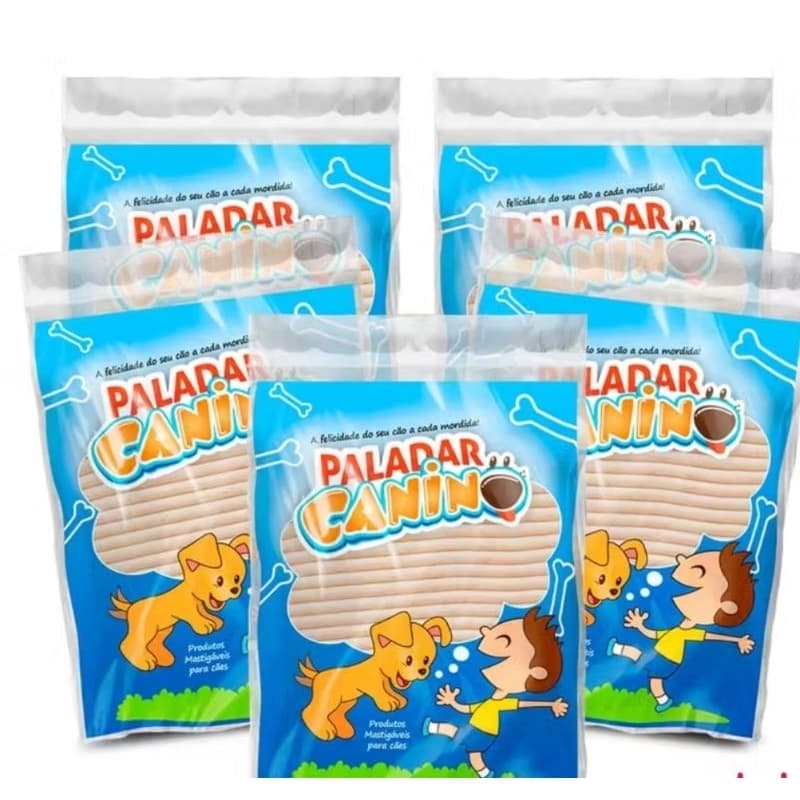 Osso Palito Mastigável Paladar Canino 6mm embalagem de 1kg- Natural