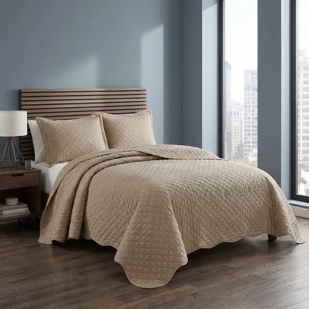 Kit Cobre Leito Colcha King 3 Peças  Porta Travesseiro Luxo