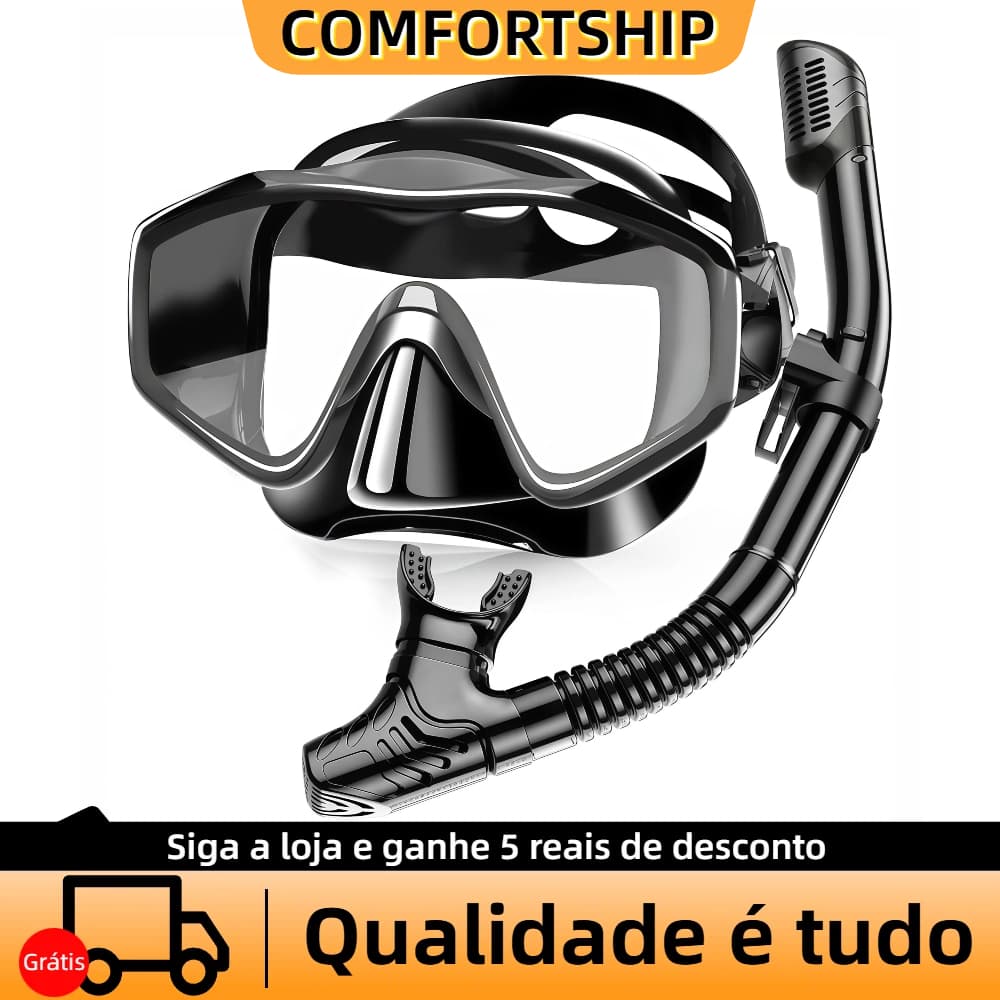 Equipamento de mergulho com snorkel para adultos Conjunto de máscara de mergulho