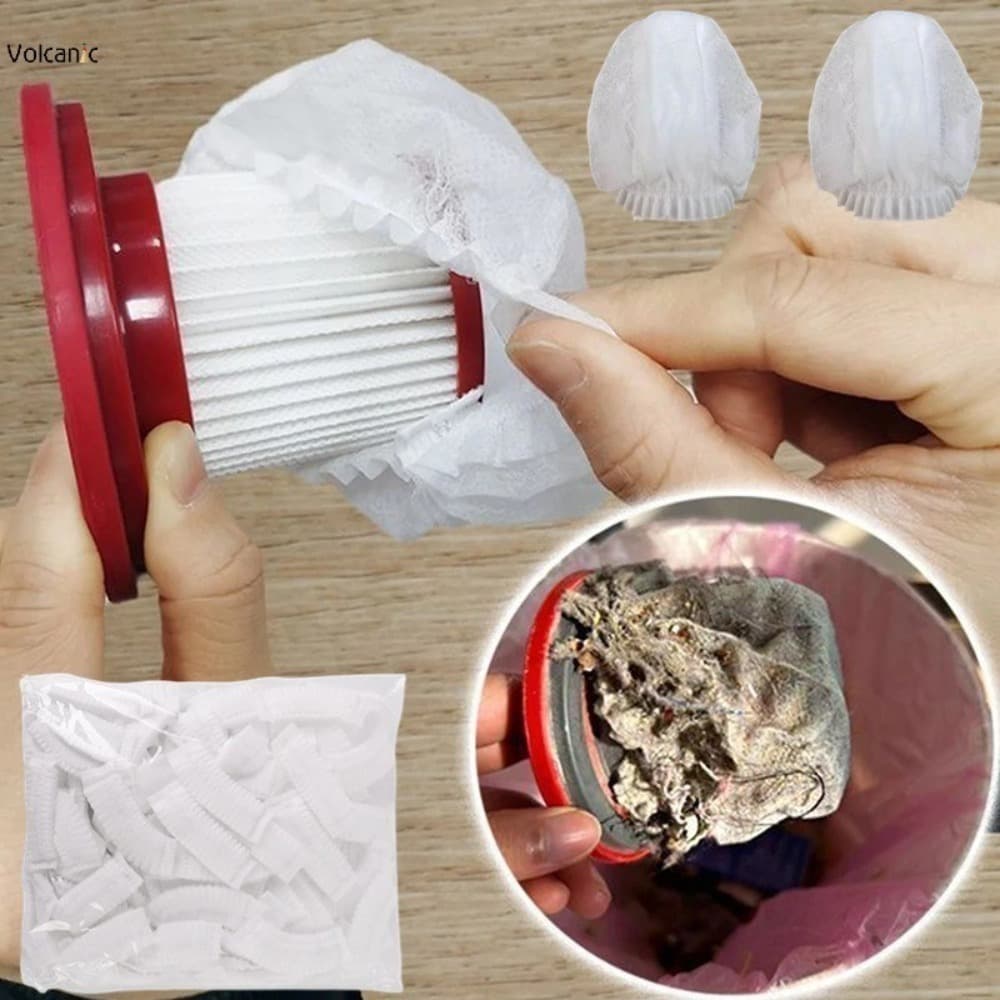 100 filtros descartáveis ​​para aspirador de pó – Não laváveis, capa protetora portátil