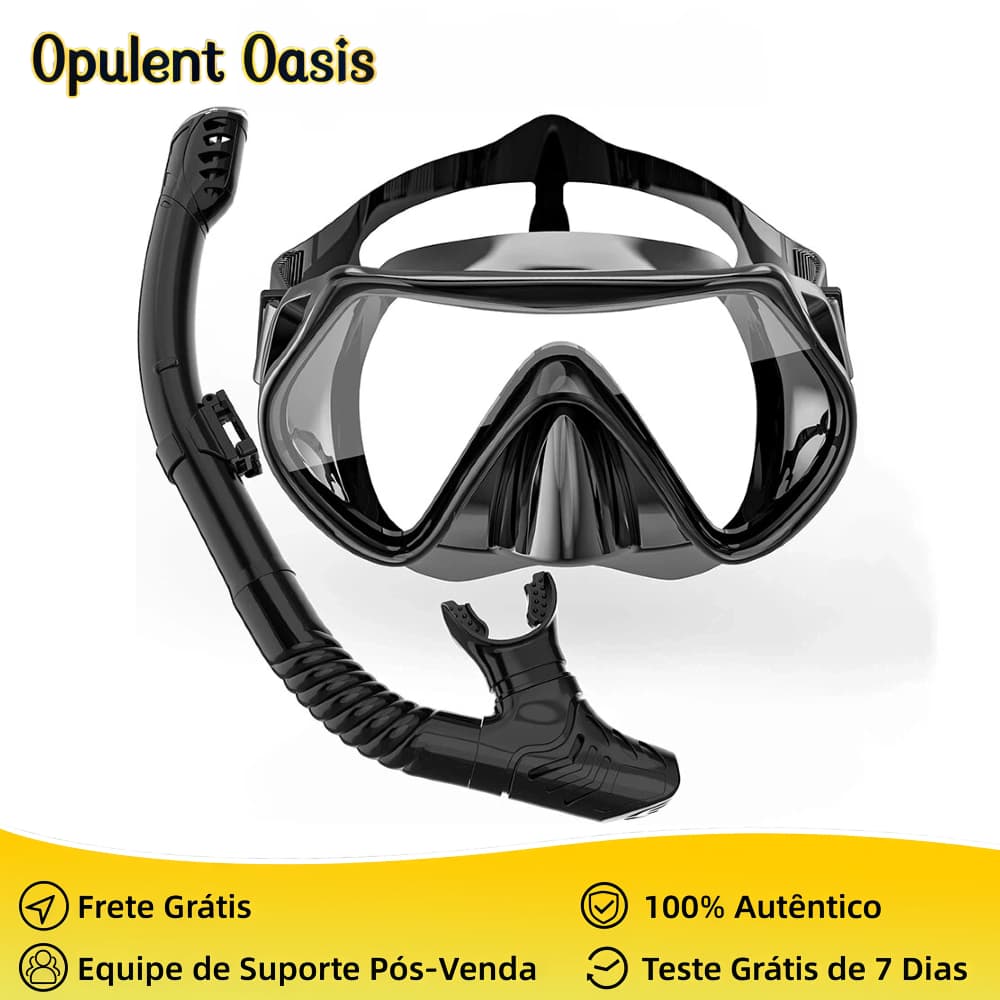 Equipamento de mergulho com snorkel para adultos Conjunto de máscara com snorkel seco Óculos de natação