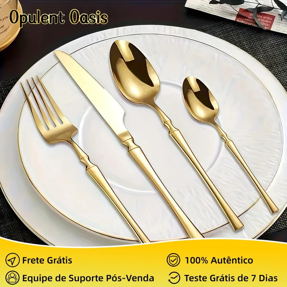 Jogo de Talheres 24 Peças Faqueiro talher Aço Inox Cozinha Garfo colher faca de aço inoxidável